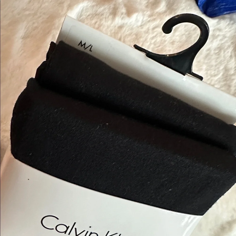 2 Pairs of Calvin Klein Black Microfiber Tights